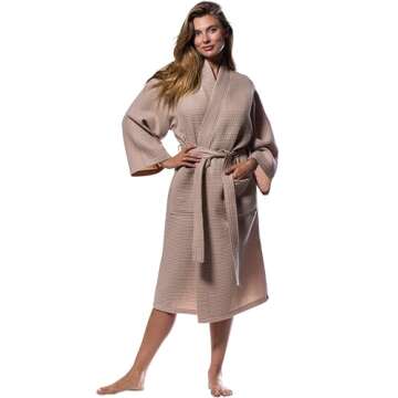 Turquaz Robes For Women Lightweight Unisex Waffle Kimono Bathrobe Mothers day Gifts