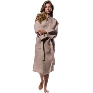 Turquaz Robes For Women Lightweight Unisex Waffle Kimono Bathrobe Mothers day Gifts