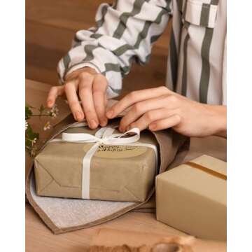 MUNBYN 3 Inch Brown Round Thermal Labels, Multi-Purpose Circle Thermal Stickers for Small Business, 500 Labels/1 Roll