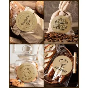 MUNBYN 3 Inch Brown Round Thermal Labels, Multi-Purpose Circle Thermal Stickers for Small Business, 500 Labels/1 Roll