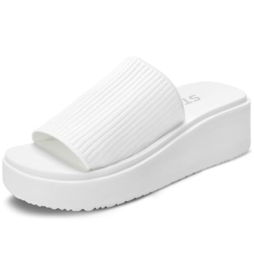 STQ Platform Sandals for Women - Memory Foam Comfort and Style
