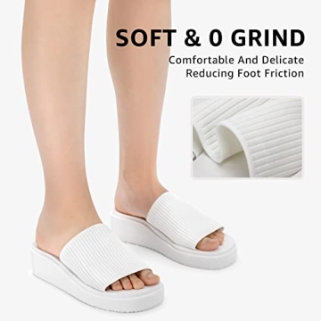 STQ Platform Sandals for Women - Memory Foam Comfort and Style