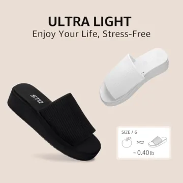 STQ Platform Sandals for Women - Memory Foam Comfort and Style