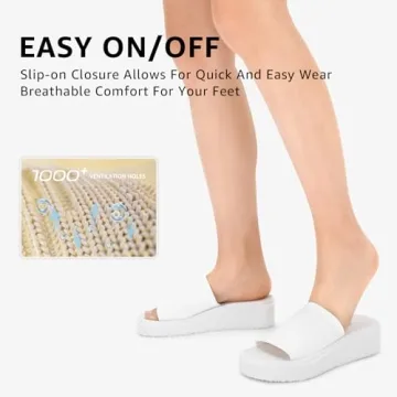 STQ Platform Sandals for Women - Memory Foam Comfort and Style