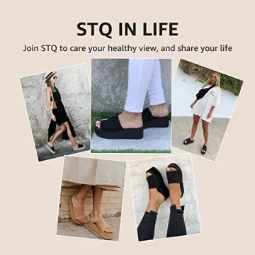 STQ Platform Sandals for Women - Memory Foam Comfort and Style