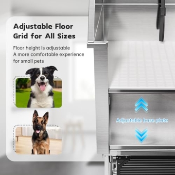 PawBest Stainless Steel Dog Grooming Bath Tub with Ramp, Faucet, Hoses and Loops (50" Bathtub)