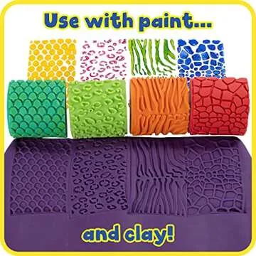 READY 2 LEARN Paint and Clay Animal Rockers - Set of 4 - Ages 2+ - Easy to Grip Arts and Crafts Stampers for Kids - DIY Textures and Patterns