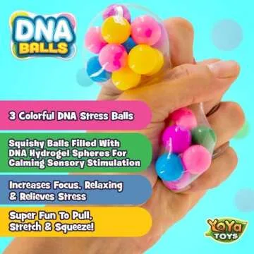 YoYa Toys DNA Balls - Colorful Fidget Stress Balls for All Ages