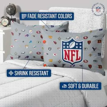 FOCO NFL Team Logo Pillowcase 2 Pack - Official Bedding