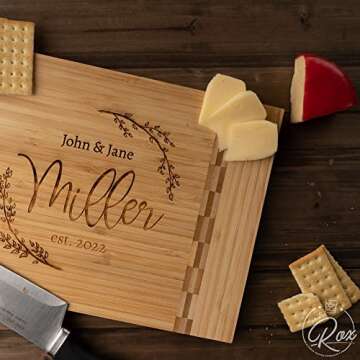 Personalized Wedding Gifts for Couples - Personalized Cutting Board - Custom Bamboo Cutting Board - Engraved Cutting Board - Customizable Housewarming Gifts - 3 Sizes/Designs To Choose From
