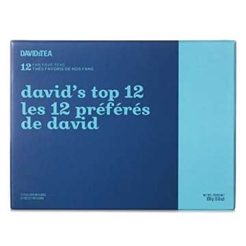 DAVIDsTEA David’s Top 12 Tea Sampler, Loose Leaf Tea Gift Set, Assortment of 12 Fan Favourite Teas, 106 g / 3.8 oz (SP)