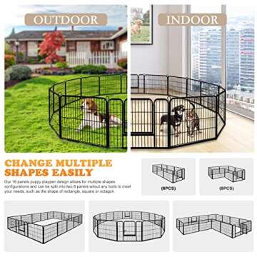 ZENY 16 Panel Heavy Duty Dog Playpen for Small Pets