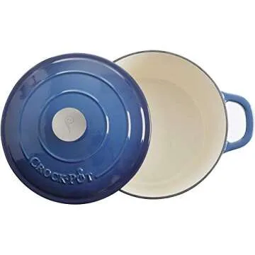 Crock-Pot Artisan Enameled Cast Iron Dutch Oven 5-Quart Blue