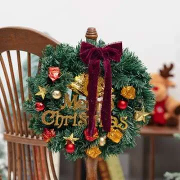 Keypan Burgundy Velvet Ribbon 1-1/2 Inch x 6 Yd Handmade Frayed Vintage Ribbons for Christmas Tree Home Decor Wreath Craft Ornaments Gift Wrapping