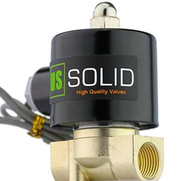 U.S. Solid 3/8" Electric Solenoid Valve 12-VDC, VITON Gasket, Air, Gas, Fuel Normally Closed