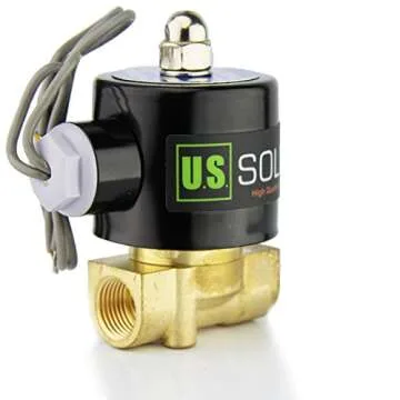 U.S. Solid 3/8" Electric Solenoid Valve 12-VDC, VITON Gasket, Air, Gas, Fuel Normally Closed