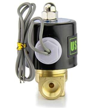 U.S. Solid 3/8" Electric Solenoid Valve 12-VDC, VITON Gasket, Air, Gas, Fuel Normally Closed