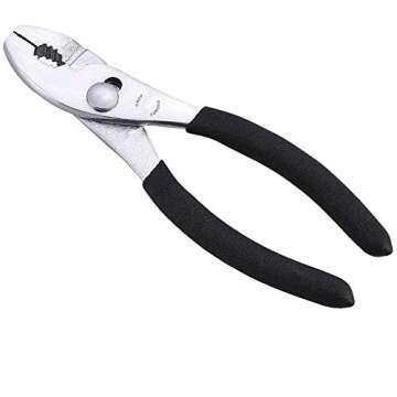 Edward Tools Slip Joint Pliers 6” - Heavy Duty Carbon Steel with Rubber Grip Handle - Fine Grip Te...