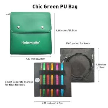 Holamulta Ergonomic Triangular Interchangeable Circular Knitting Needles Set - Ideal for Arthritis & Big Hands (Multi-Colored)