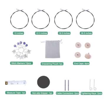 Holamulta Ergonomic Triangular Interchangeable Circular Knitting Needles Set - Ideal for Arthritis & Big Hands (Multi-Colored)