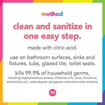 Method Naturally Derived Antibacterial Bathroom Cleaner Spray, Spearmint, 28 Ounce