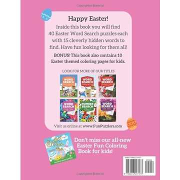Word Search Easter for Kids Volume 1: BONUS includes 10 Coloring Pages: Ages 6 & up