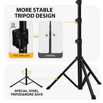 Ring Light with Stand and Phone Holder, 10'' LED Selfie Ring Light with Tripod (17''-73'') Bluetooth Remote for iPad/Tablet/Video Recording/Live Stream/Makeup/YouTube/Photography, 3 Color Modes