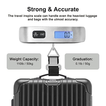Travel Inspira Luggage Scale: 110lbs Capacity, Portable