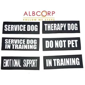 Albcorp Reflective Do Not Pet Patches with Hook Backing for Service Animal Vests /Harnesses Large (6 X 2) Inch