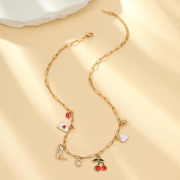 Gold Letter Charm Necklace for Women - Cowgirl Style