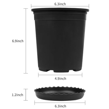 Durable Mhonniwa 1 Gallon Nursery Pots with Drainage