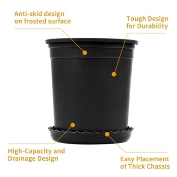 Durable Mhonniwa 1 Gallon Nursery Pots with Drainage