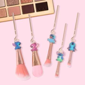 Stich Makeup Brushes Set, WeChip Anime Stich Make Up Brush Set Collection, Stich Stuff for Girls Wom...