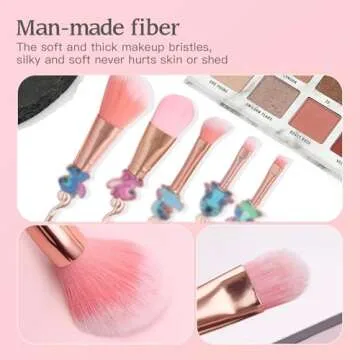 Stich Makeup Brushes Set, WeChip Anime Stich Make Up Brush Set Collection, Stich Stuff for Girls Women - 5pcs Pink