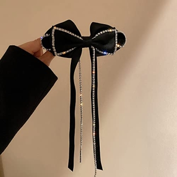 Jumwrit Elegant Rhinestone Bow Hair Clip for All Occasions