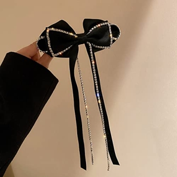 Jumwrit Elegant Rhinestone Bow Hair Clip for All Occasions