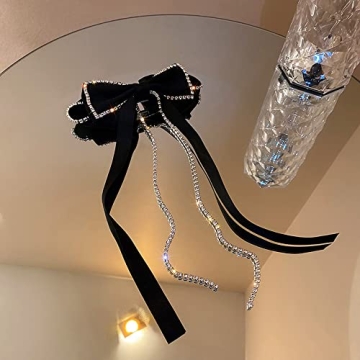 Jumwrit Elegant Rhinestone Bow Hair Clip for All Occasions