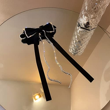 Jumwrit Elegant Rhinestone Bow Hair Clip for All Occasions