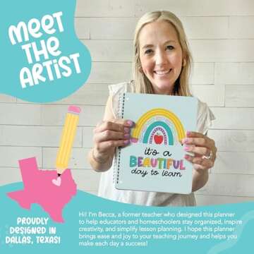 Teacher Planner 2025-2026 – Undated Lesson Planner Book with Stickers, Monthly & Weekly Pages, Stu...