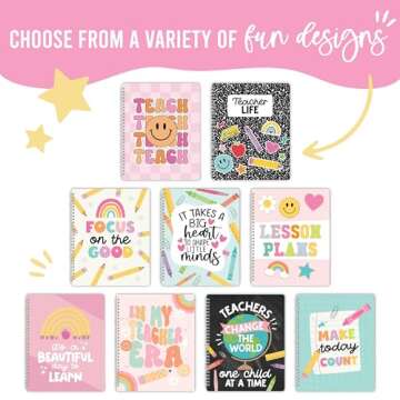 Teacher Planner 2025-2026 – Undated Lesson Planner Book with Stickers, Monthly & Weekly Pages, Student & Substitute Info – Colorful Homeschool & Classroom Organizer