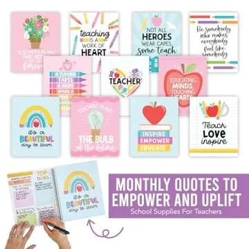 Teacher Planner 2025-2026 – Undated Lesson Planner Book with Stickers, Monthly & Weekly Pages, Student & Substitute Info – Colorful Homeschool & Classroom Organizer