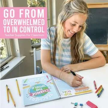 Teacher Planner 2025-2026 – Undated Lesson Planner Book with Stickers, Monthly & Weekly Pages, Student & Substitute Info – Colorful Homeschool & Classroom Organizer