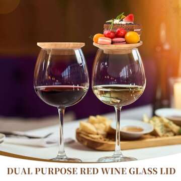 FZMEHL 4 Pcs Wine Glass Charcuterie Topper, Wine Glass Topper Coasters Plate, Wine Glass Charcuterie Board Topper for Family Gatherings, Restaurants, Bars