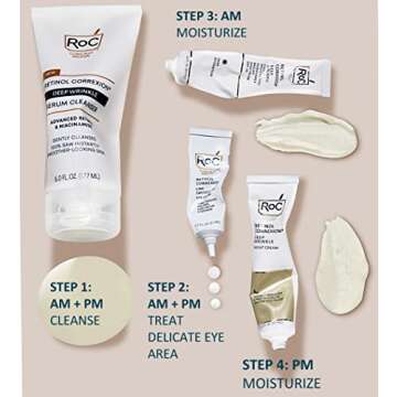 RoC Retinol Correxion Deep Wrinkle Serum Facial Cleanser with Niacinamide for Anti-Aging and Fine Lines, Long-Wear Makeup Remover, Fragrance Free Skin Care, Opthalmologist Tested, 6 Ounces