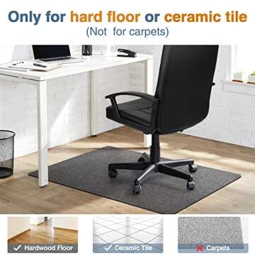 Placoot Desk Chair Mat for Hardwood Floor 55"x35" Office Chair Mat for Rolling Chairs,Large Anti-Slip Backing Under Desk Low-Pile Office Rug Floor Mat for Office/Home
