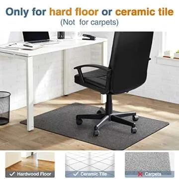 Placoot Desk Chair Mat for Hardwood Floor 55"x35" Office Chair Mat for Rolling Chairs,Large Anti-Slip Backing Under Desk Low-Pile Office Rug Floor Mat for Office/Home