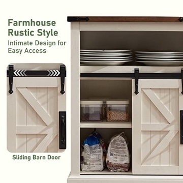 OKD Rustic Bathroom Floor Cabinet with Barn Door
