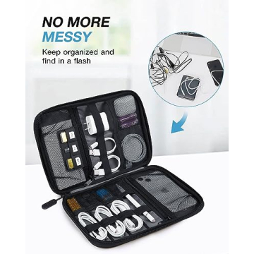 BAGSMART Electronics Organizer Travel Tech Case Black