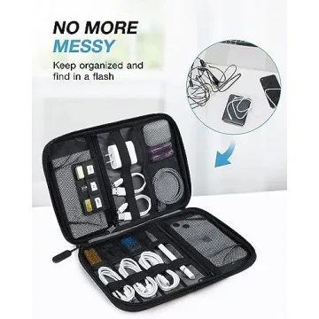 BAGSMART Electronics Organizer Travel Tech Case Black