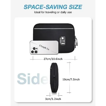 BAGSMART Electronics Organizer Travel Tech Case Black